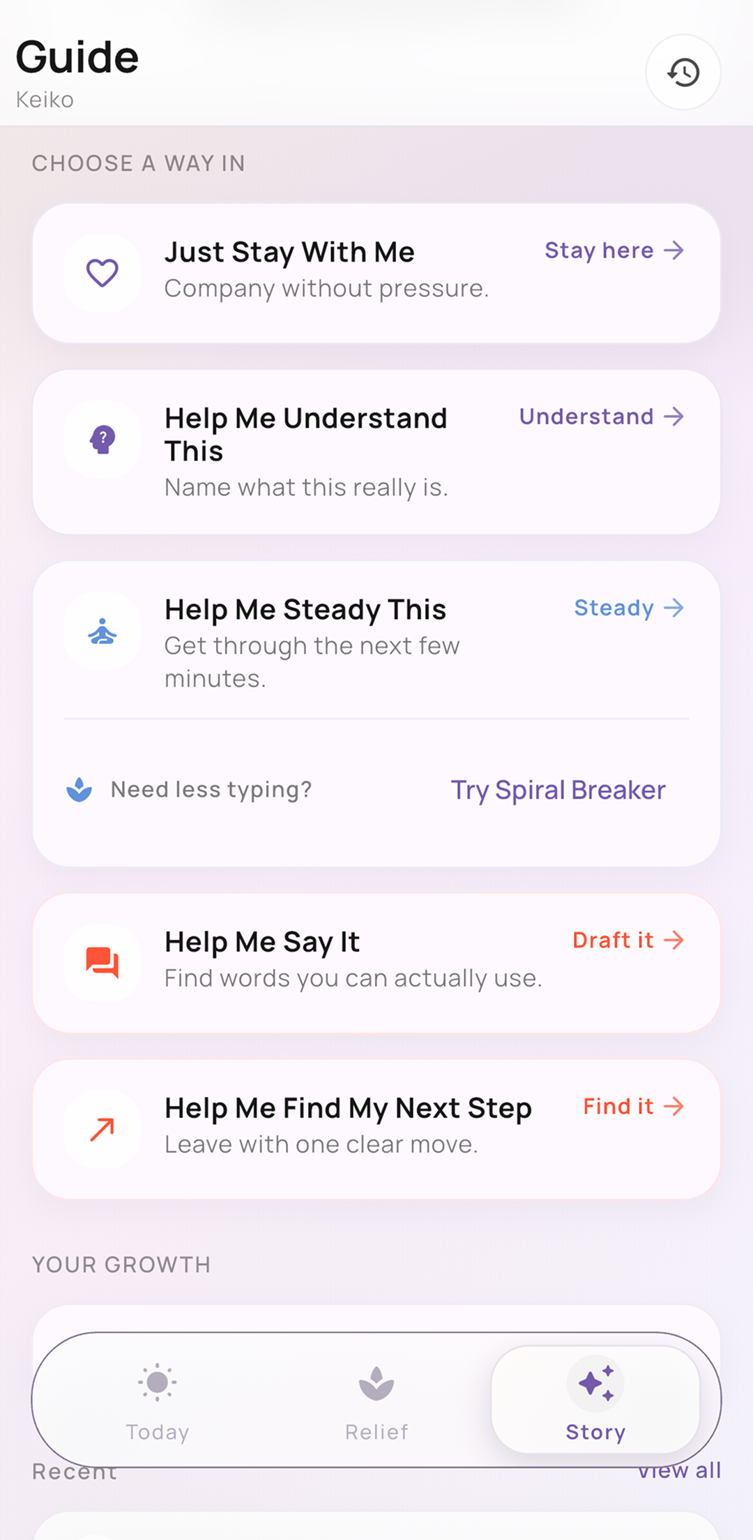 The Guide with conversation modes